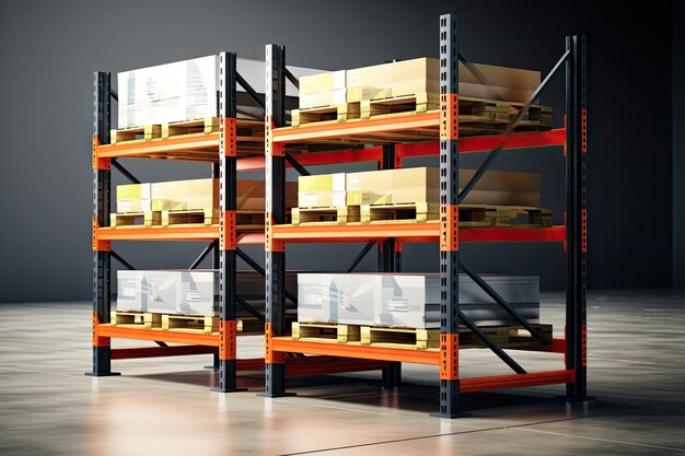 Industries that have warehouses or storage areas full of shelves and cardboard boxes by generative