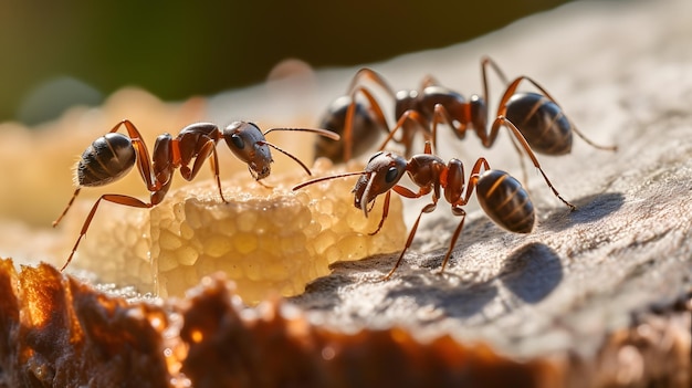 industrious pavement ants devour a sweet treat