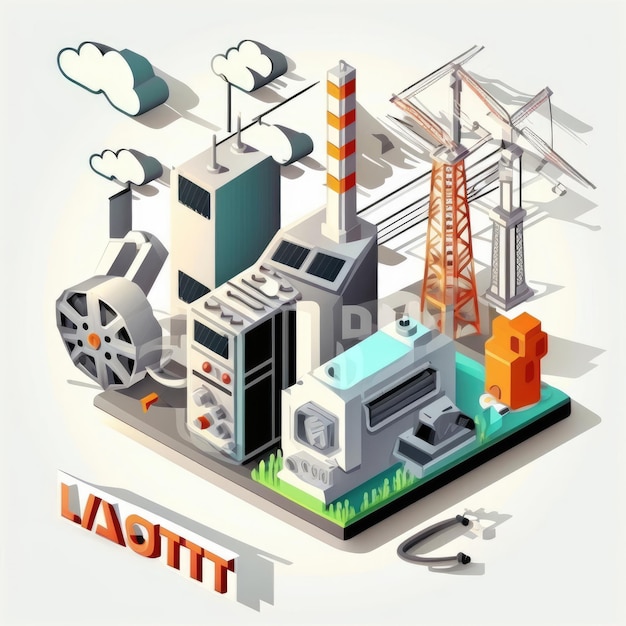 Industry and technology vector illustration Made by AIArtificial intelligence