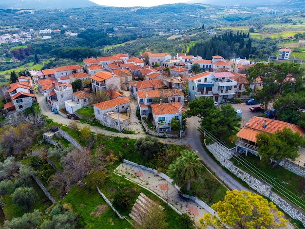 Inecik Village Aerial View Karaburun Turkiye