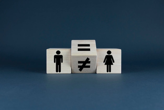 Inequality or equality symbols of man and woman