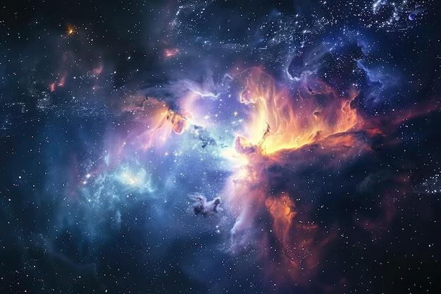 Infinite space background with nebulas and stars This image elements furnished by NASA