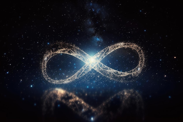 Infinity sign made of stars in the night sky