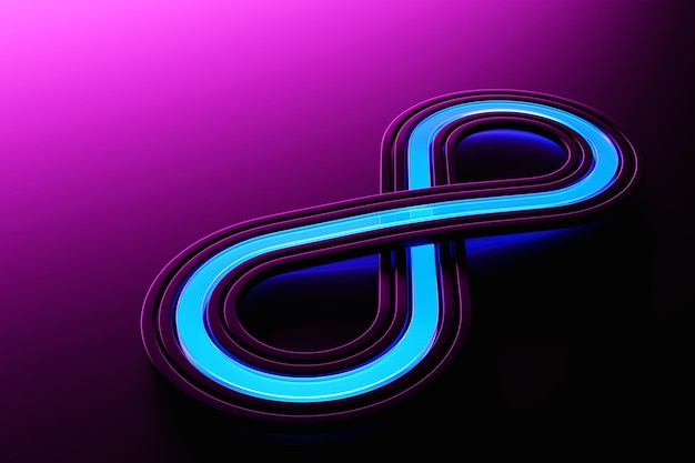 An infinity symbol made up of on an isolated pink studio background 3D illustration