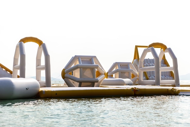 Inflatable attractions on the water