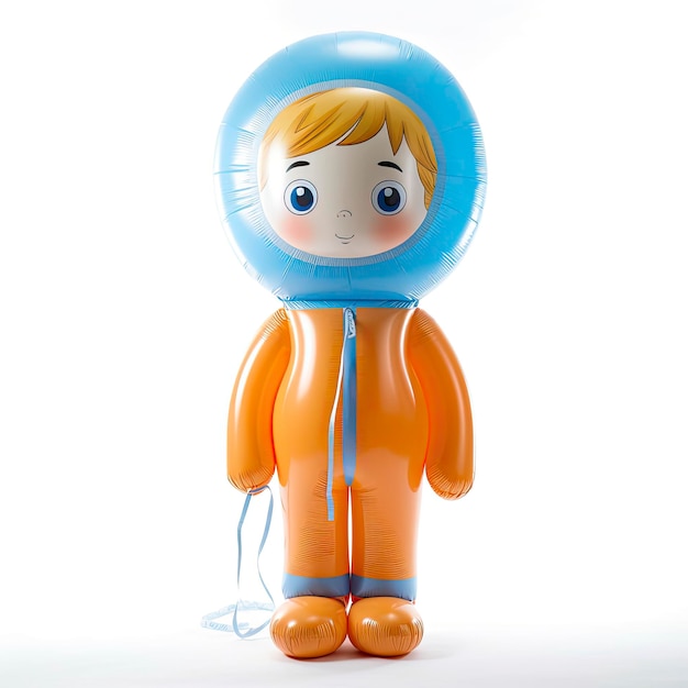 An inflatable helmet doll