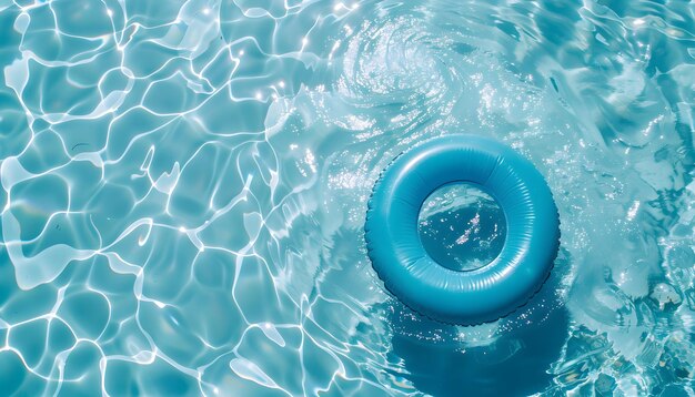 Inflatable mattress in the pool Hot summer concept