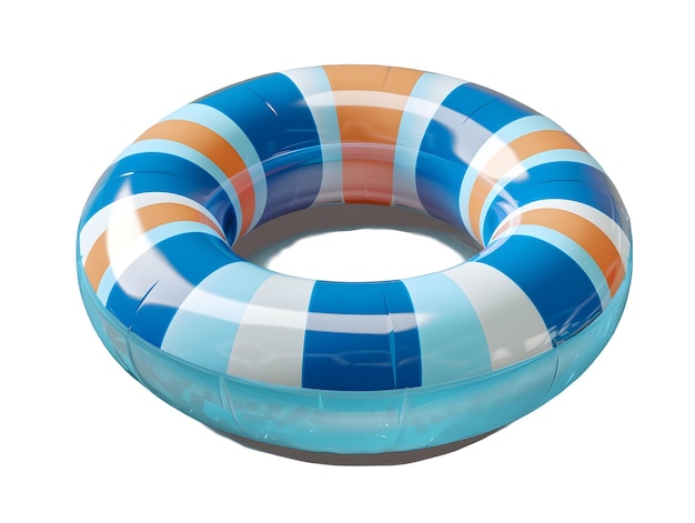 Inflatable ring floating in swimming pool