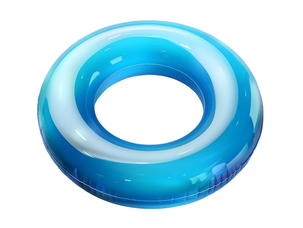 Photo inflatable ring floating in swimming pool