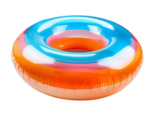 Inflatable ring floating in swimming pool