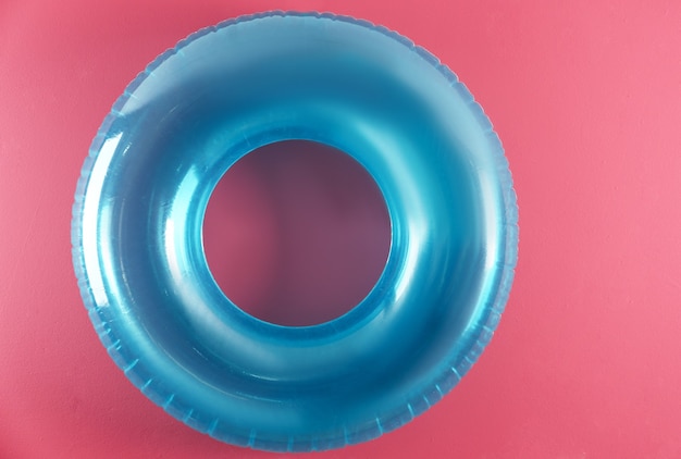 Photo inflatable ring on pink