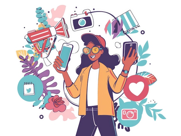 Influencer Marketing Cartoon AI Icon