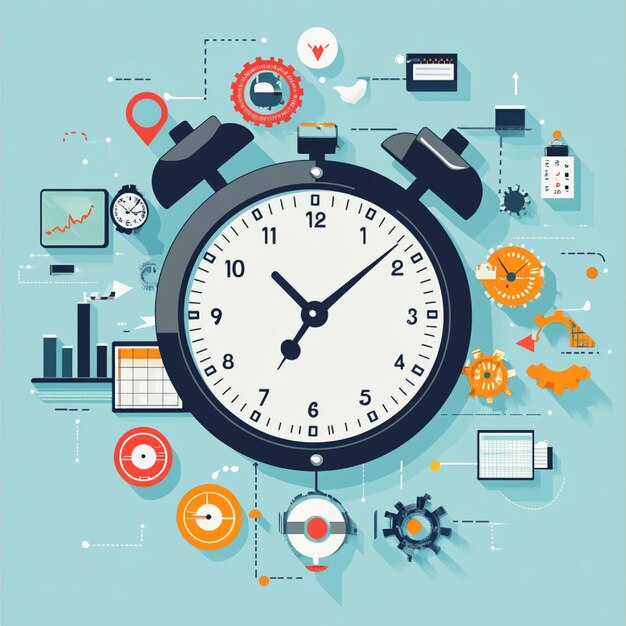 Photo infographic showing effective time management strategies