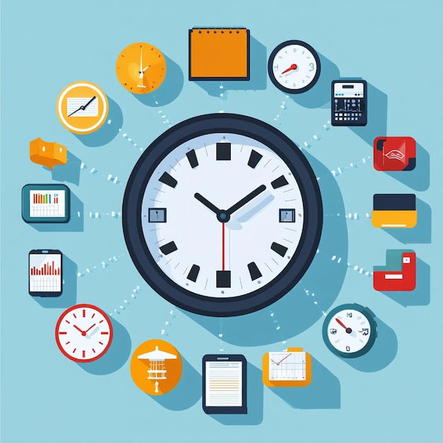 Photo infographic showing effective time management strategies