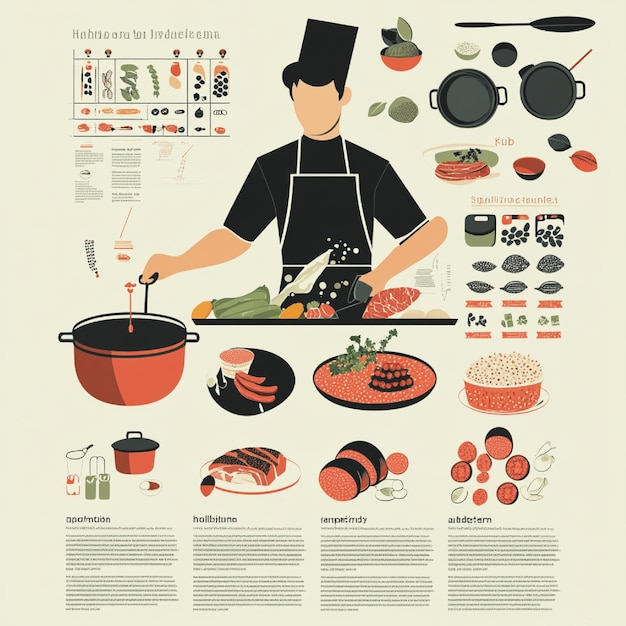 Photo an infographic showing the steps for safe food handling and preparation