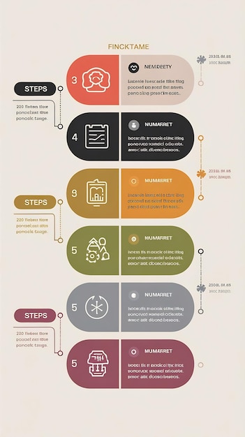 Infographic template with 5 steps with numbers and icons workflow process chart