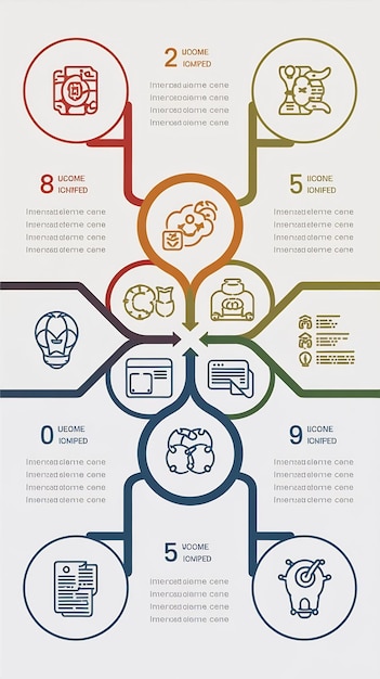 Infographic template with eight options or steps with place for icons and text vector eps10 illust