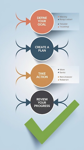 Infographic template with four steps with arrows