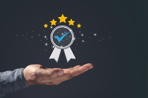 Infographics and icons rating form customer satisfaction level