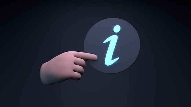 Information icon 3d render illustration