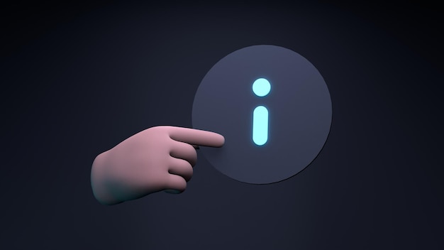 Information icon 3d render illustration