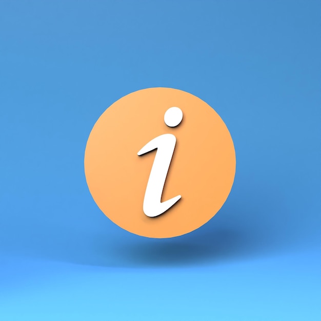 Information icon 3d render illustration