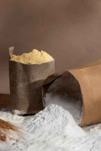 Ingredient bags full of flour