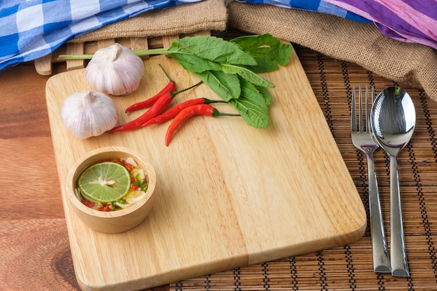 Ingredient of stir-fried beef basil. Thai Dish