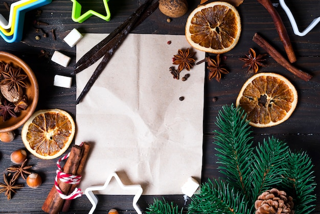 Ingredients for cooking Christmas gingerbread cookies