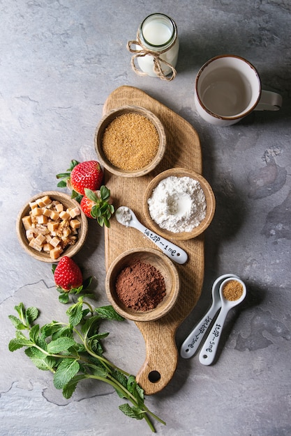 Ingredients for cooking mug cake