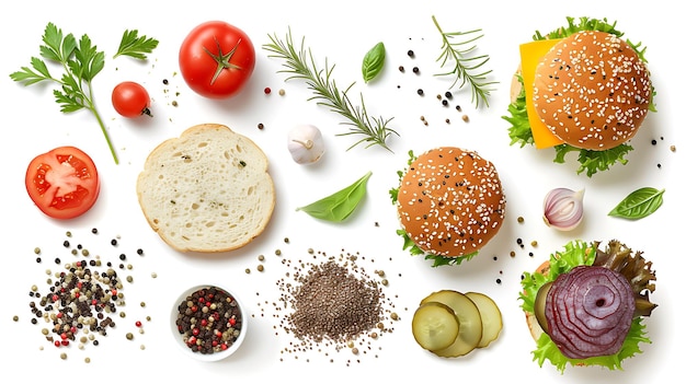 Photo ingredients for delicious homemade burgers