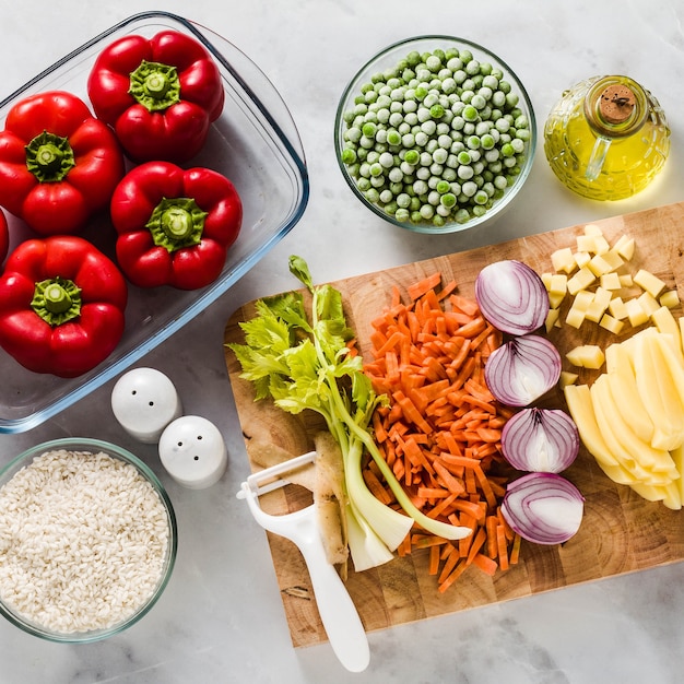 Ingredients for filling bell peppers