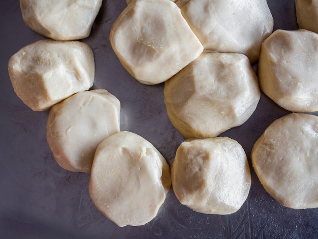 Ingredients of fresh Roti flour for making Roti, Indian traditional street food.