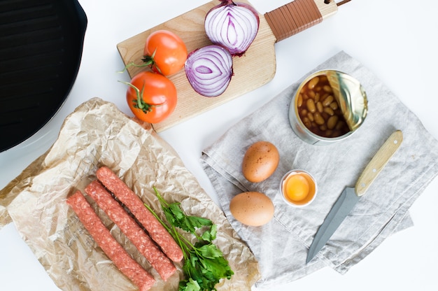 Ingredients for a healthy organic Breakfast.