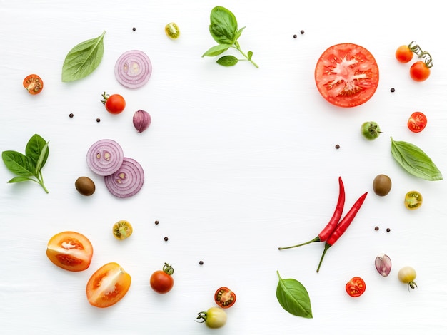 The ingredients for homemade pizza 