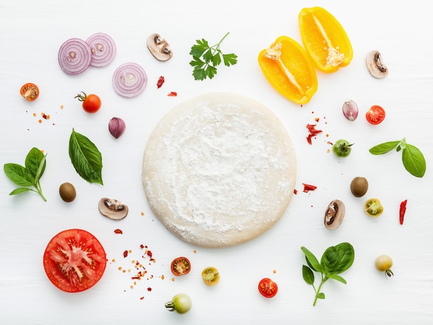 Photo the ingredients for homemade pizza