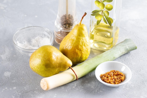 Ingredients for Pear and Leek Salad recipe