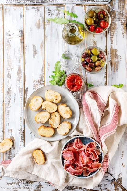 Ingredients for tapas