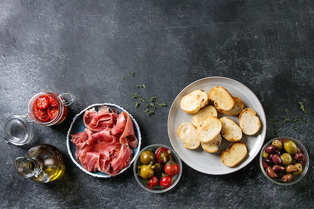 Ingredients for tapas