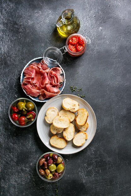 Ingredients for tapas