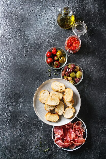 Ingredients for tapas