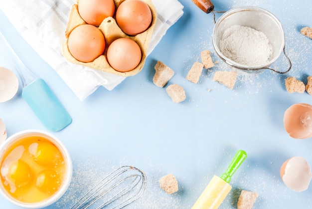 Ingredients and utensils for cooking baking