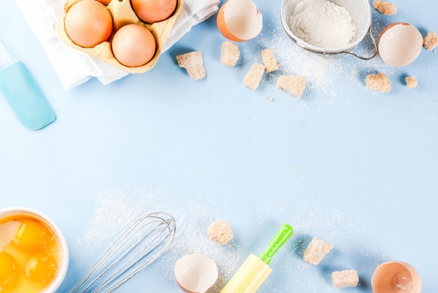 Ingredients and utensils for cooking baking