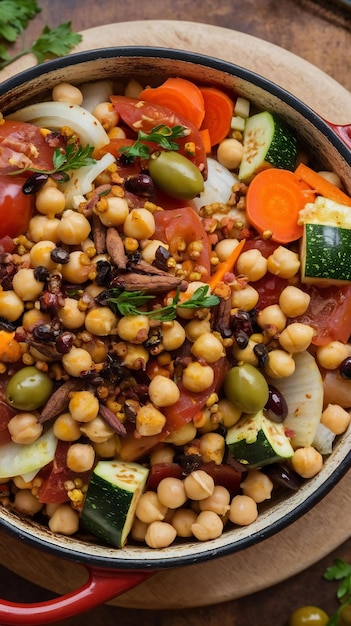 Ingredients for vegan Moroccan chickpea tajine