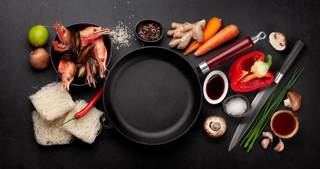 Ingredients for wok cooking