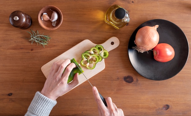 ingredients over a wooden table