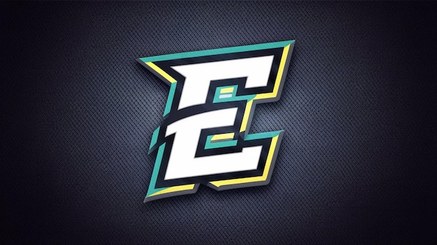 Initial letter E gaming sports style logo template light text