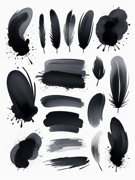 Photo ink brush stroke collection ideas