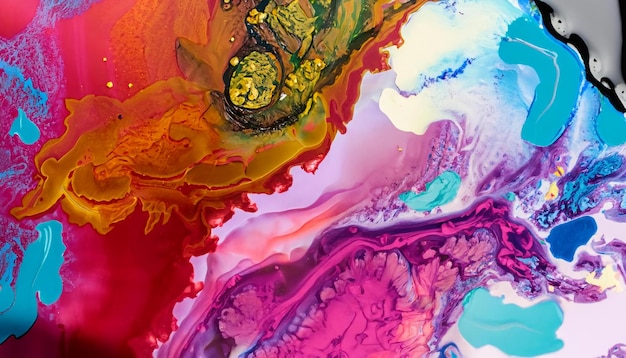 Ink paint abstract Closeup Colorful painting