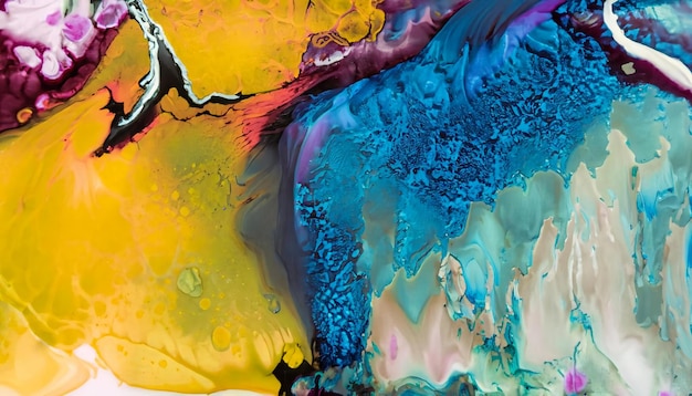 Ink paint abstract Closeup Colorful painting